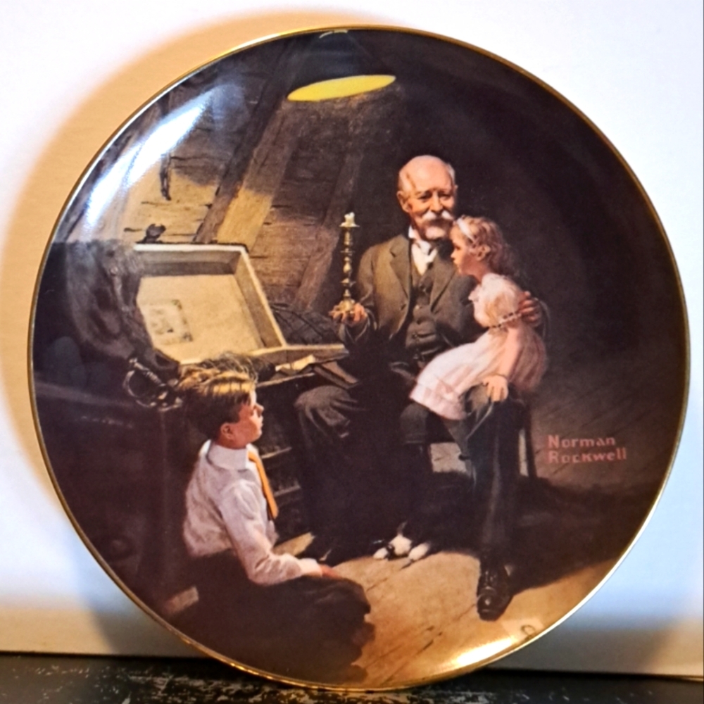 Norman Rockwell plate "Grandpa's Treasure Chest" Knowles China 2nd in series